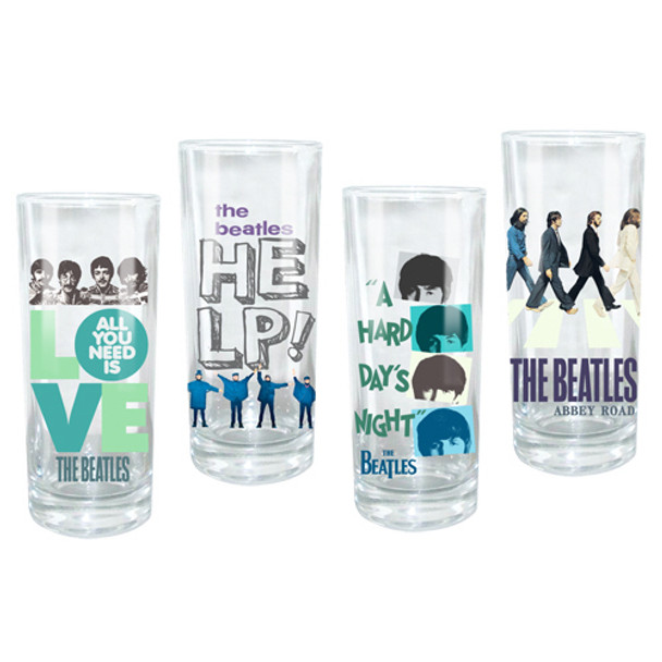 Beatles Theme 10-ounce Glasses 4-Pack