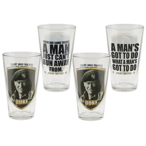 John Wayne Duke 16-Ounce Glasses 4-Pack