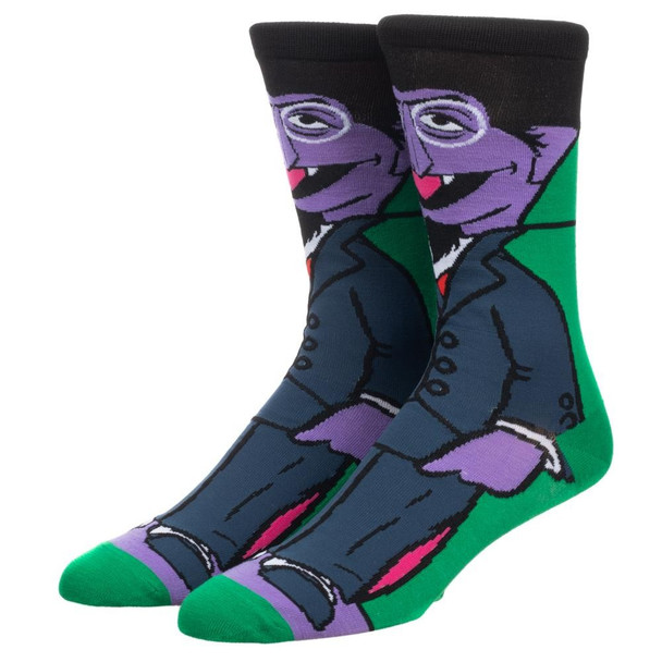 Sesame Street Count Von Count 360 Character Crew Socks
