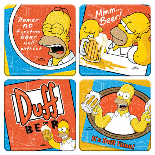 Simpsons Duff Beer Coaster 4-Pack