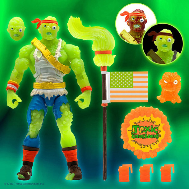 Super7 Toxic Crusader Ultimates Radioactive Red Rage Toxie 7-Inch Action Figure