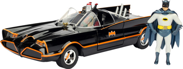 Jada Batman 1966 TV Series Batmobile 1:24 Scale Vehicle with Figures