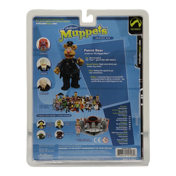 Palisades Muppets Series 6 Patrol Fozzie Bear Action Figure - Collectible Police Comedian