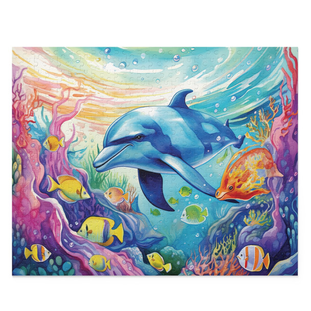 Dolphin Dreamscape Jigsaw: A Vibrant Watercolor Fantasy