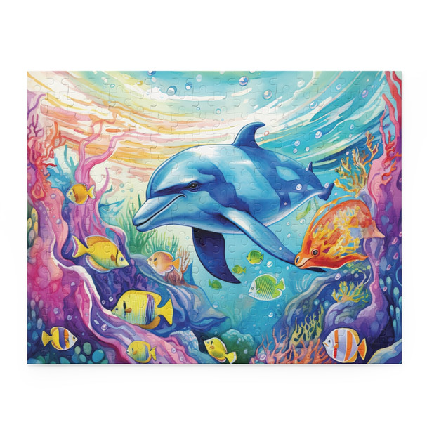 Dolphin Dreamscape Jigsaw: A Vibrant Watercolor Fantasy