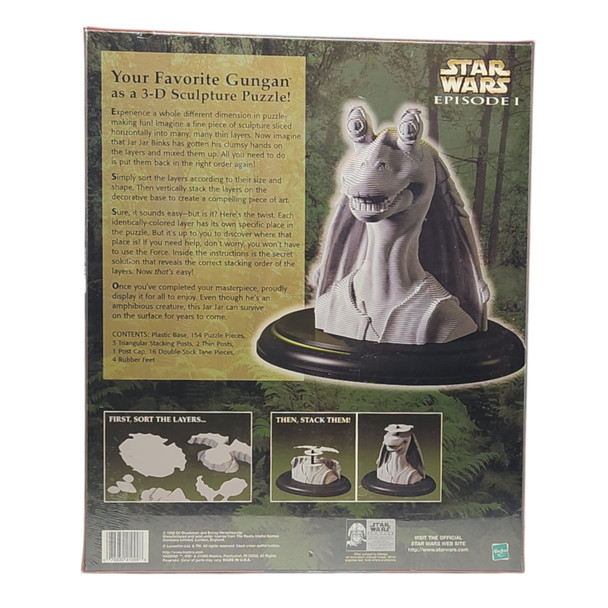 Hasbro Star Wars Episode 1 Jar Jar Binks 3-D Sculpture Puzzle