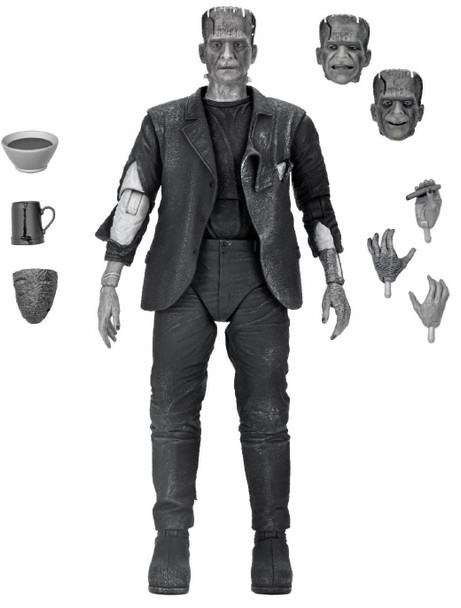 NECA Universal Monsters Ultimate Bride of Frankenstein Frankenstein's Monster B&W Version 7-Inch Scale Action Figure