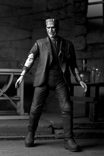 NECA Universal Monsters Ultimate Bride of Frankenstein Frankenstein's Monster B&W Version 7-Inch Scale Action Figure