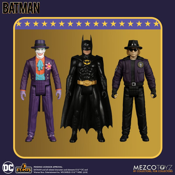 MEZCO BATMAN 1989 バットマン 1/12 アクションフィギュア Mezco Toyz Batman 1989 5 Points Action Figure Set of 3: Batman
