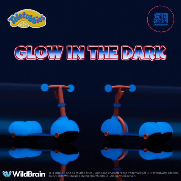 Polyphony Teletubbies Po Flocked 3.5 Inch Figure with Glow-in-the-Dark Scooter
