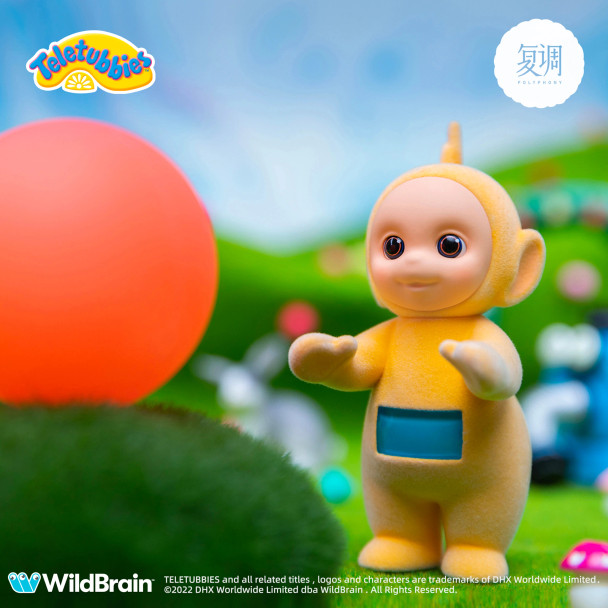 Polyphony Teletubbies Laa-Laa Flocked 3.5 Inch Figure with Glow-in-the-Dark Ball