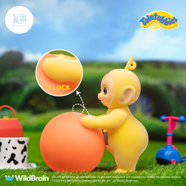Polyphony Teletubbies Laa-Laa 9-Inch Flocked Vinyl Figure with Glow-in-the-Dark Ball