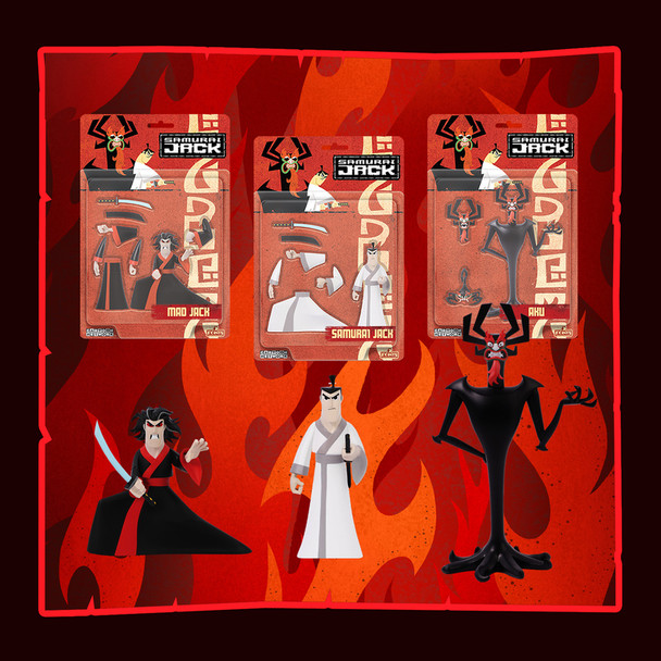 Mezco Toyz 5 Points Samurai Jack Deluxe Action Figure Set of 3