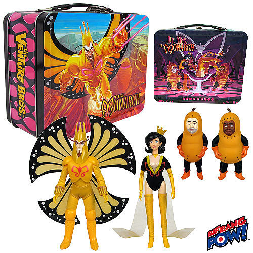 Venture Bros. Death's Head Monarch & Dr. Mrs. The Monarch Figures in Tin Tote
