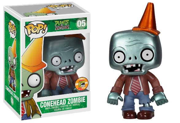 Pop! Plants Vs. Zombies Conehead Zombie Metallic Figure SDCC 2013 Exclusive