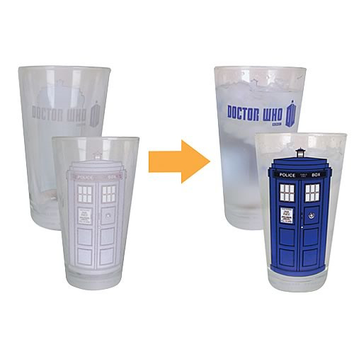 Doctor Who Color-Changing TARDIS 16 oz. Glass Set of 2