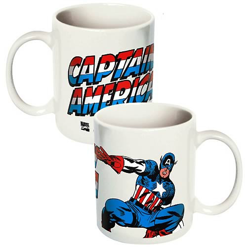 Captain America Marvel White Coffee Mug