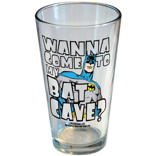 DC Comics Batman Wanna Come To My Bat Cave Pint Glass