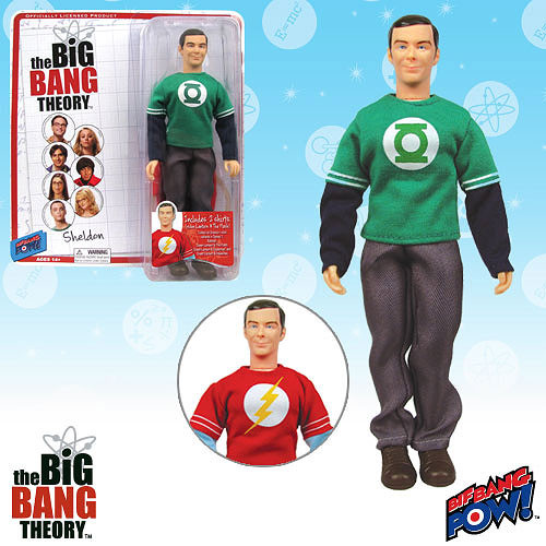 The Big Bang Theory Sheldon Green Lantern and The Flash T-Shirts 8-Inch Figure