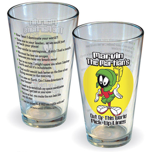 Looney Tunes Marvin the Martian Pick-Up Lines Pint Glass