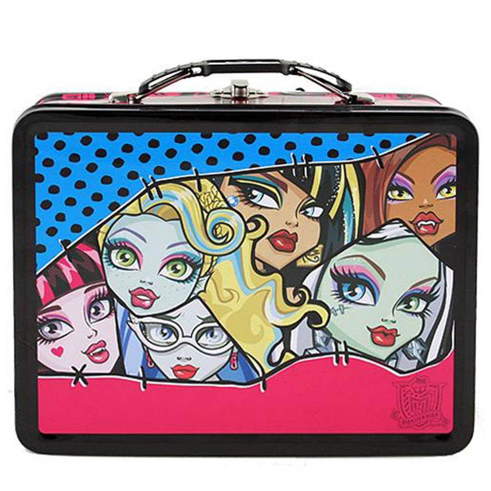 Monster High Faces Large Embossed Tin Lunch Box
