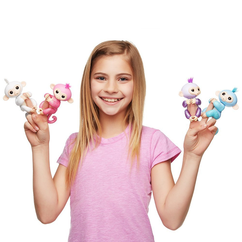 Fingerlings Glitter Monkey - Sugar (White Glitter)
