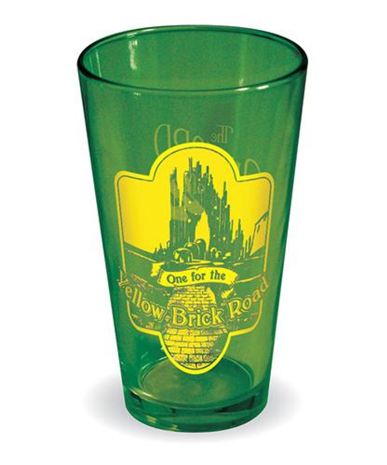 Wizard of Oz One For The Yellow Brick Road Green Pint Glass