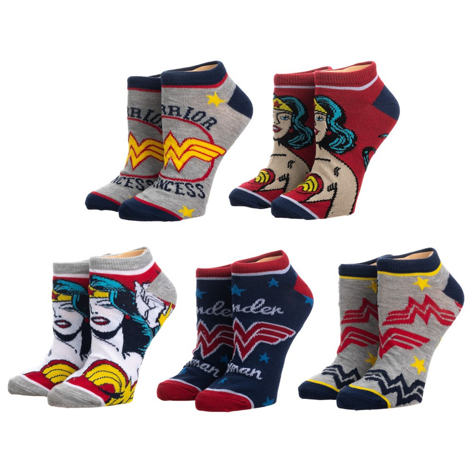 Wonder Woman 5 Pair Ankle Socks Pack Wonder Woman 5 Pair Ankle Socks Pack