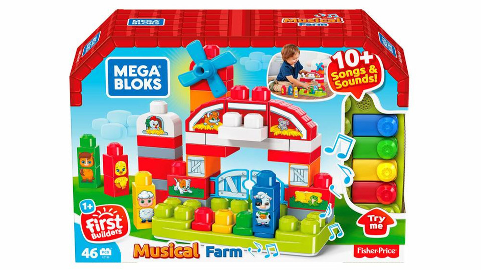 Mega Bloks First Builders Musical Farm with Big Building Blocks