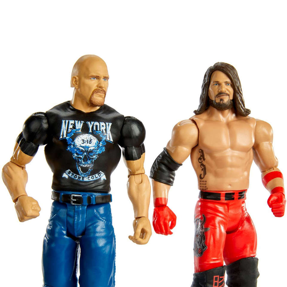 WWE Basic Series 67 Stone Cold Steve Auston & AJ Styles Action Figure 2-Pack