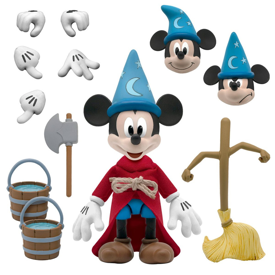 Super7 Disney Ultimates Fantasia Sorceror's Apprentice Mickey Mouse Action Figure Super7 Disney Ultimates Fantasia Sorceror's Apprentice Mickey Mouse Action Figure