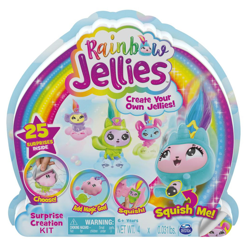 Spin Master Rainbow Jellies, Creation Kit with 25 Surprises to Make Your Own Squishy Characters