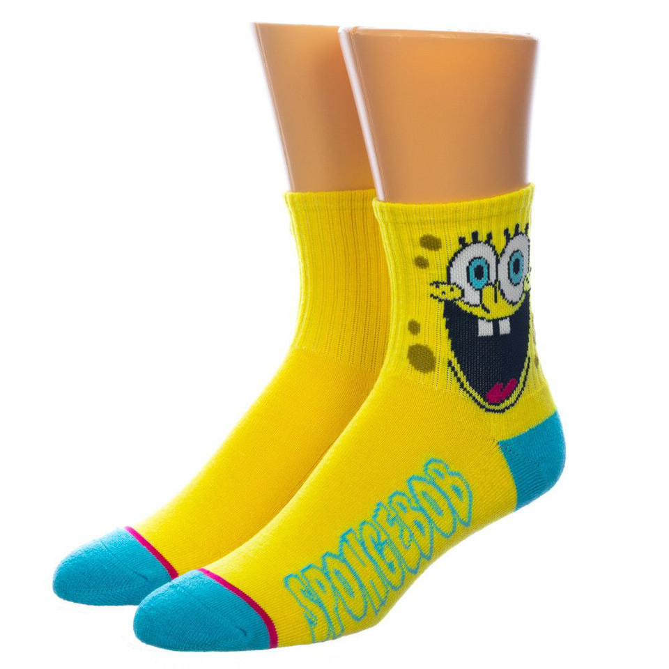 Spongebob Quarter 3 Pair Crew Socks Spongebob Quarter 3 Pair Crew Socks