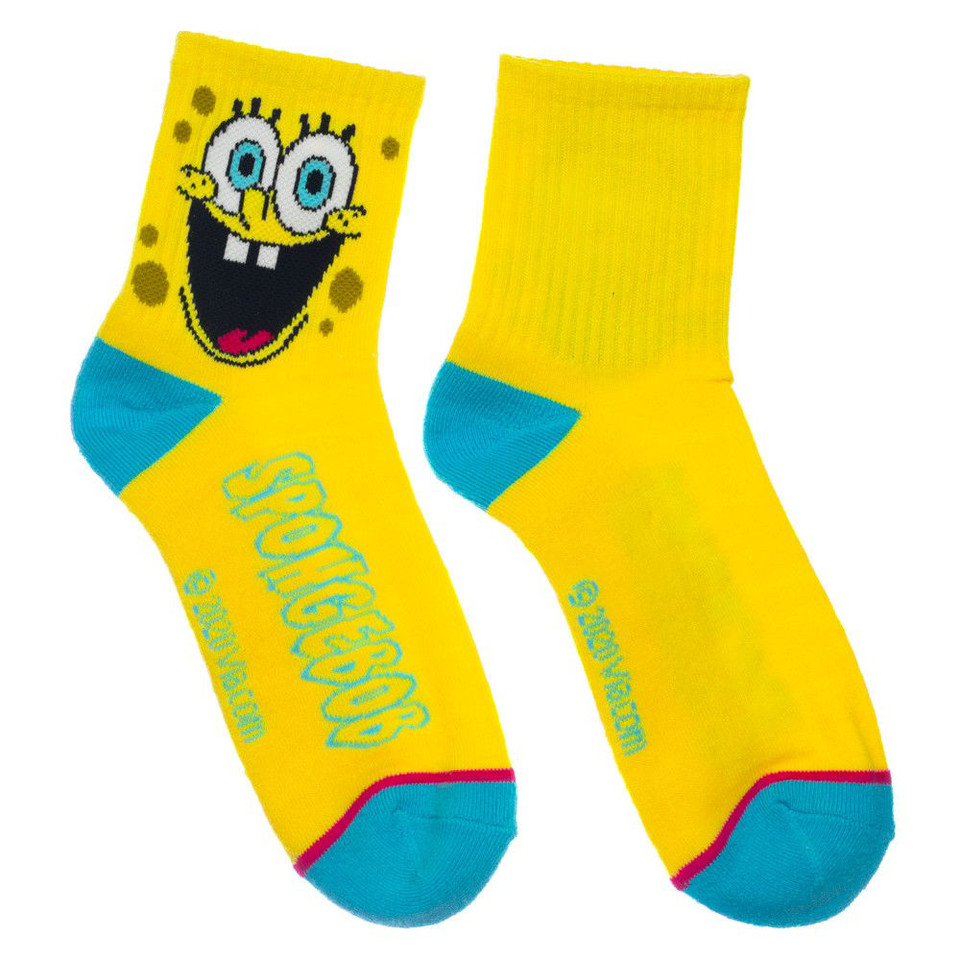 Spongebob Quarter 3 Pair Crew Socks Spongebob Quarter 3 Pair Crew Socks