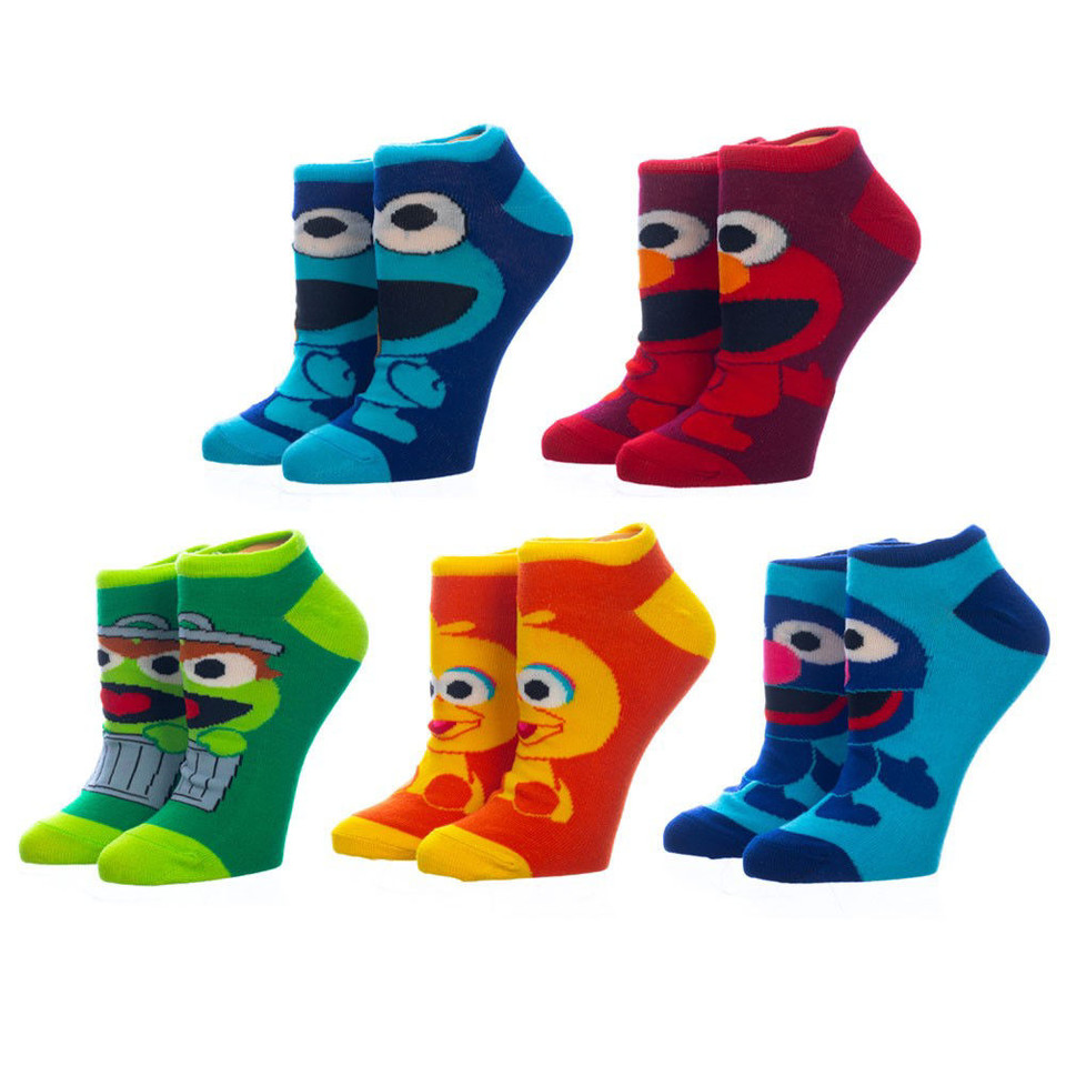 Sesame Street Chibi Character 5 Pair Ankle Socks Sesame Street Chibi Character 5 Pair Ankle Socks