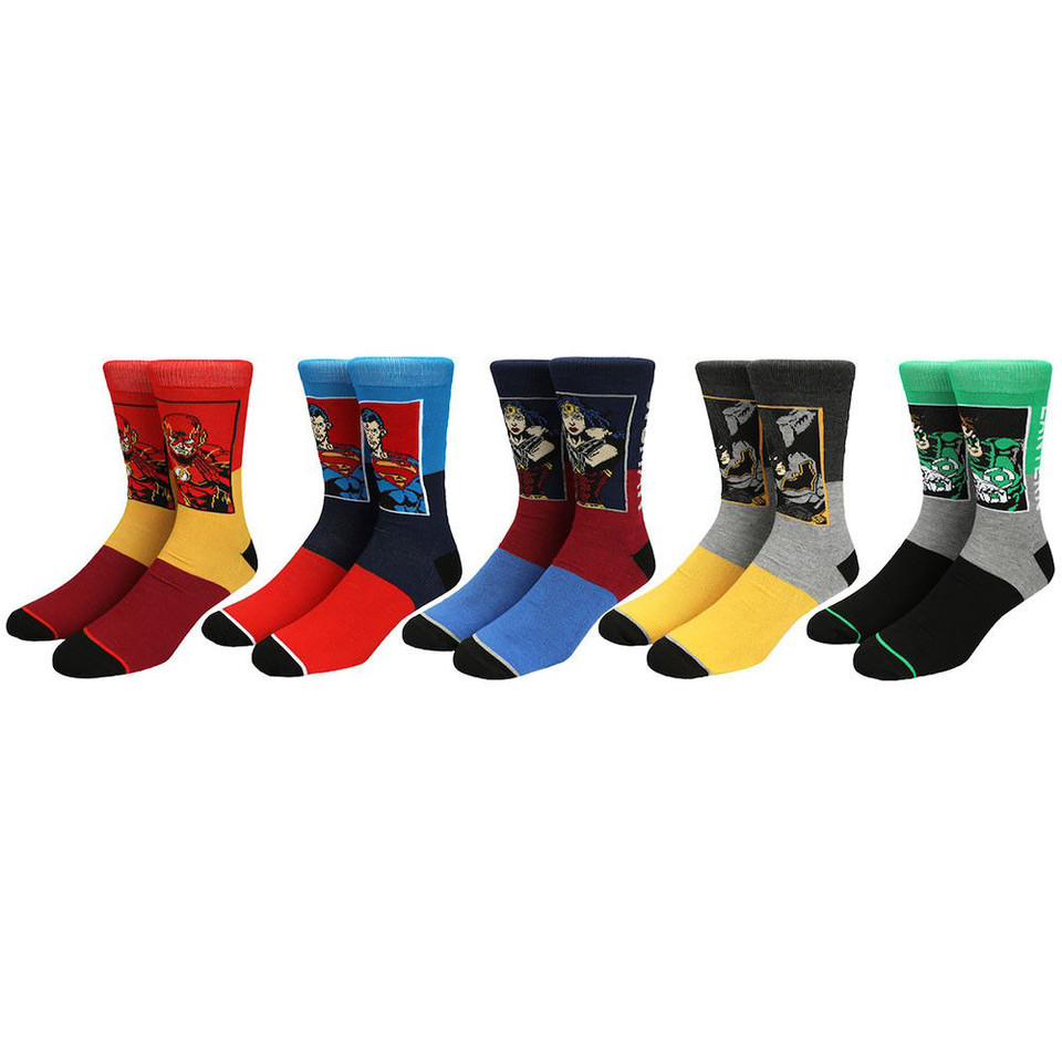 DC Comics 5 Pair Crew Socks DC Comics 5 Pair Crew Socks