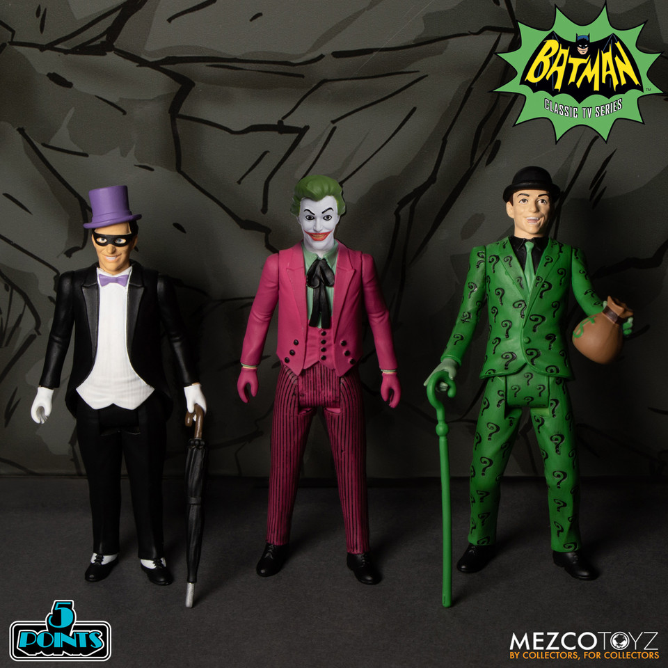 Mezco Toyz Batman (1966) 5 Points Deluxe Boxed Set