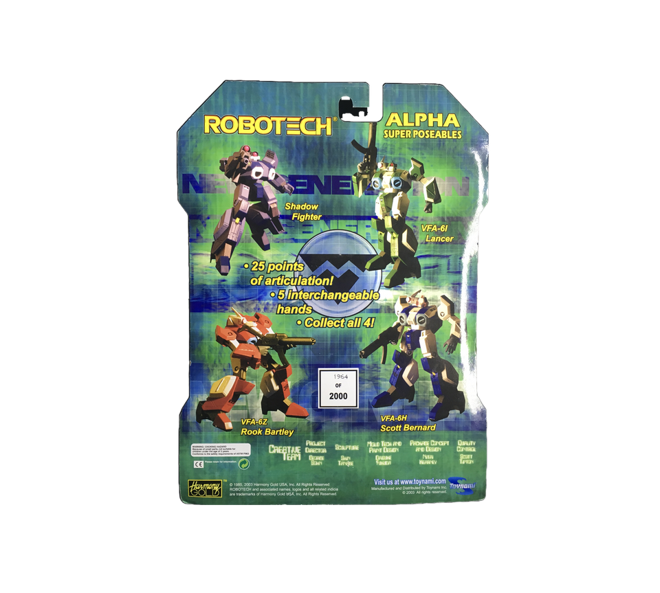 Toynami Robotech Alpha Poseable Vfa-6Z Rook Bartley Metallic Edition Action Figure