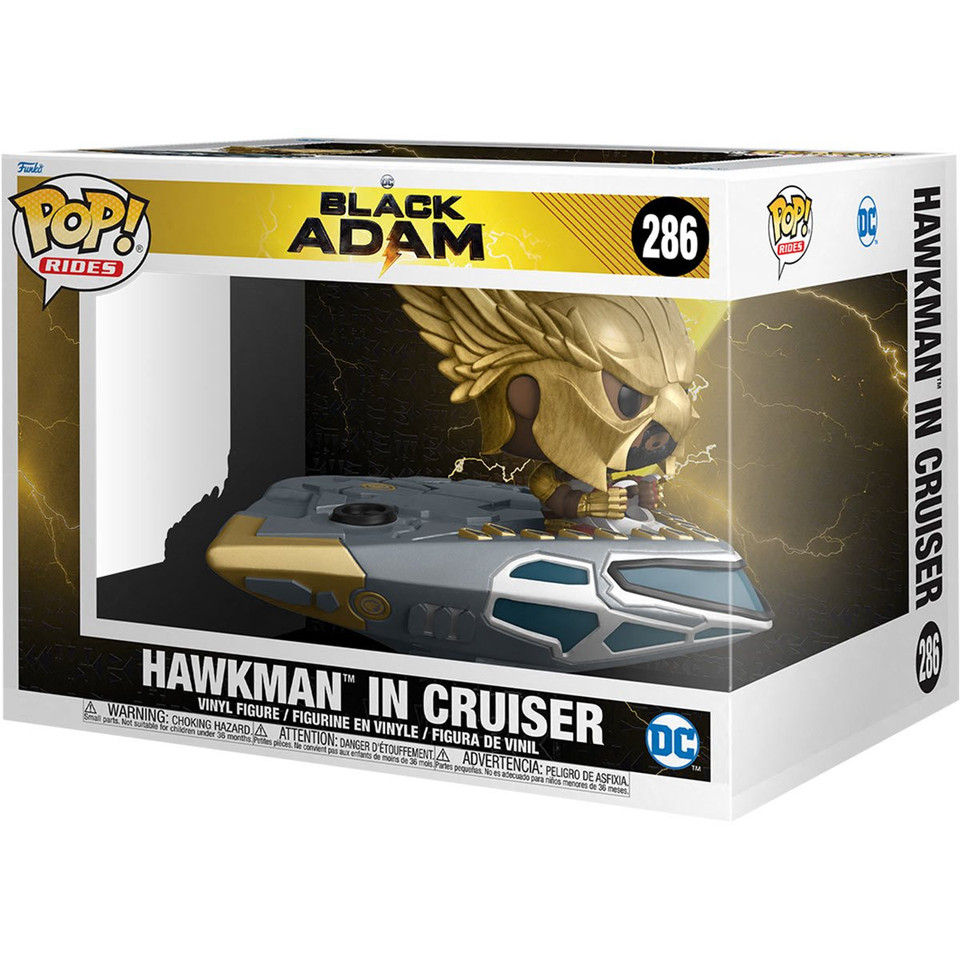 Funko Black Adam Hawkman in Cruiser Super Deluxe Pop! Ride