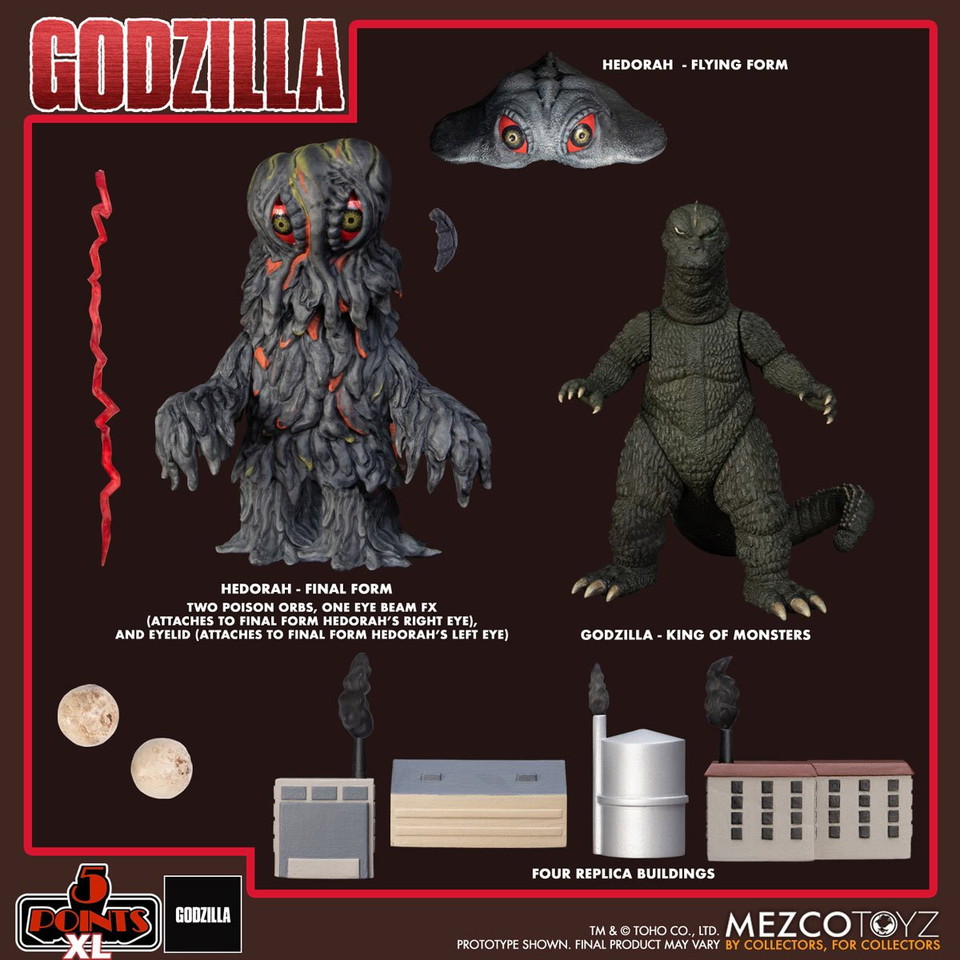 Mezco Toyz Godzilla 5 Points Hedorah vs. Godzilla Boxed Set