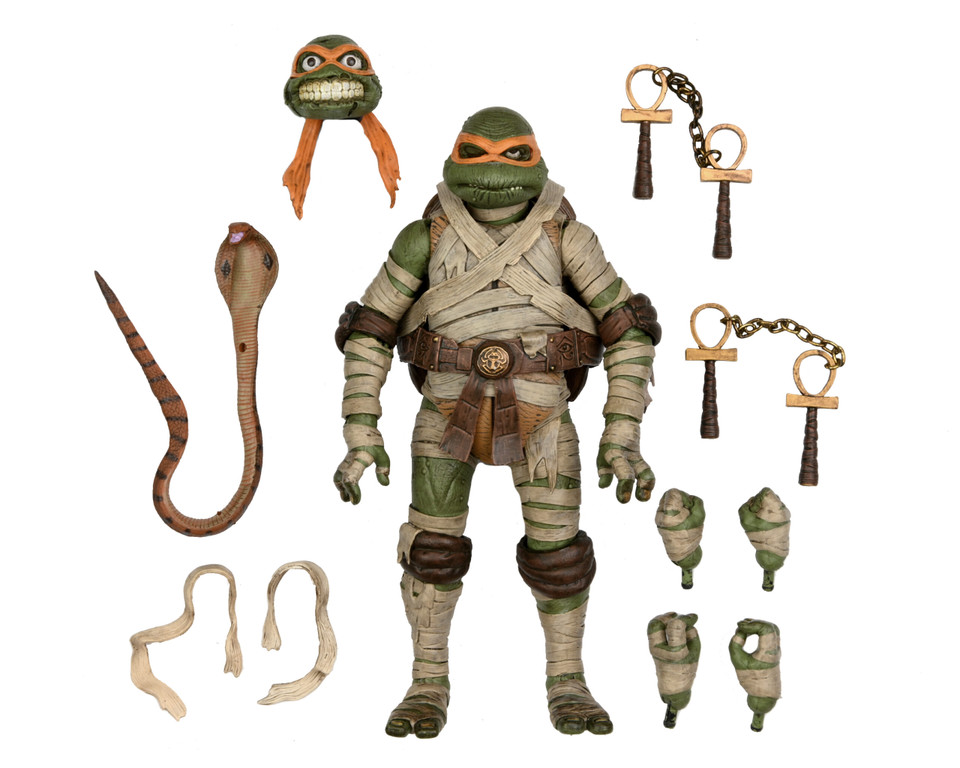 NECA Universal Monsters x Teenage Mutant Ninja Turtles Ultimate Michelangelo as The Mummy 7-Inch Scale Action Figure NECA Universal Monsters x Teenage Mutant Ninja Turtles Ultimate Michelangelo as The Mummy 7-Inch Scale Action Figure