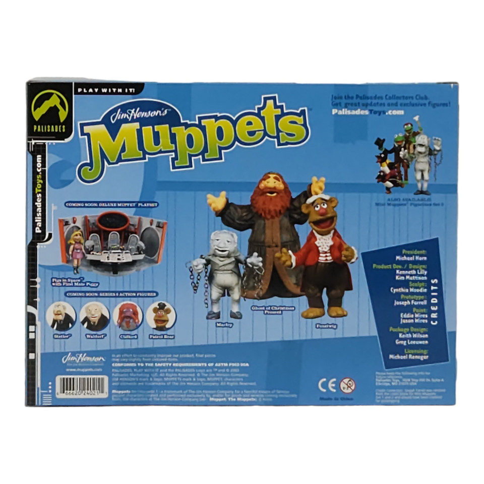 Palisades Mini Muppets Figurine Set Four - Marley, Ghost of Christmas Present, Fozziwig Collectibles