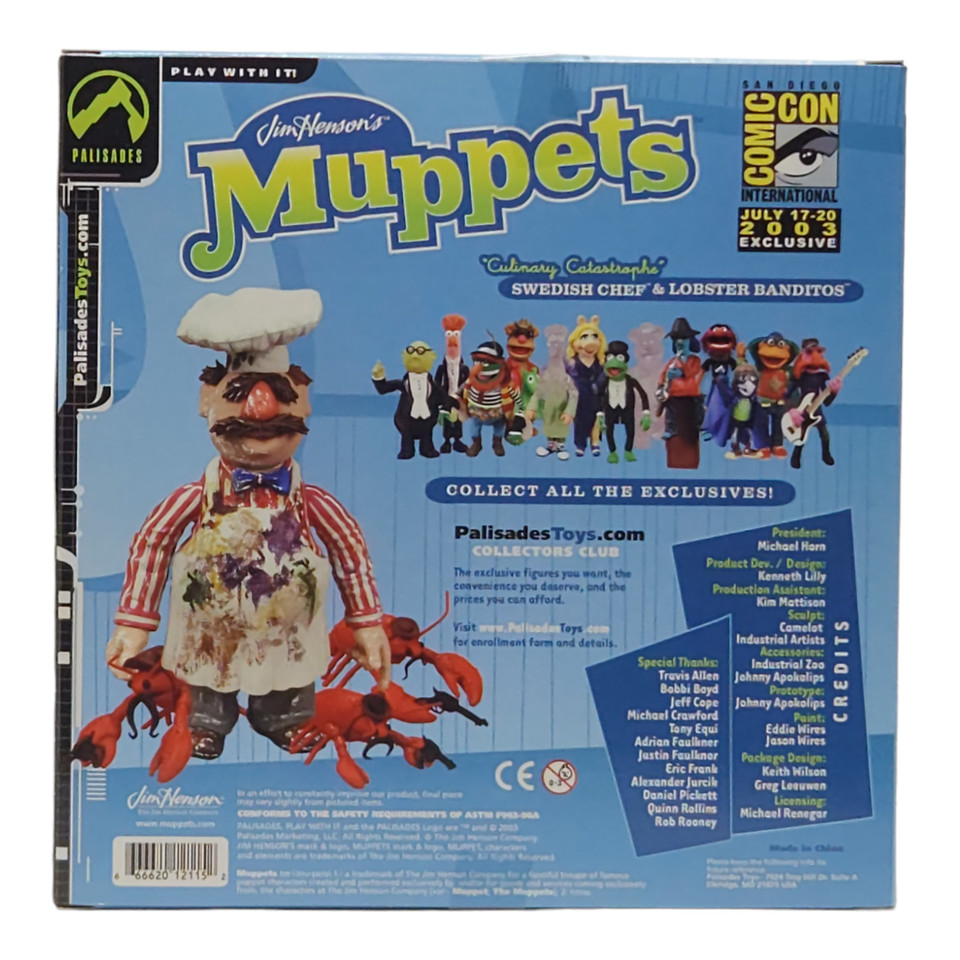 Palisades Muppets Swedish Chef & Lobster Banditos Limited Edition SDCC 2003 Exclusive Collectible