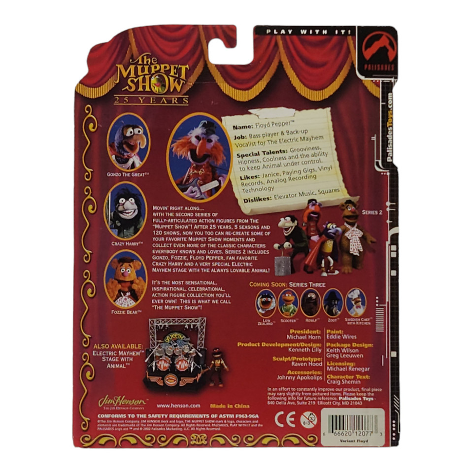 Palisades Muppets Series 2 Floyd Pepper Action Figure - Groovy Muppet Collectible