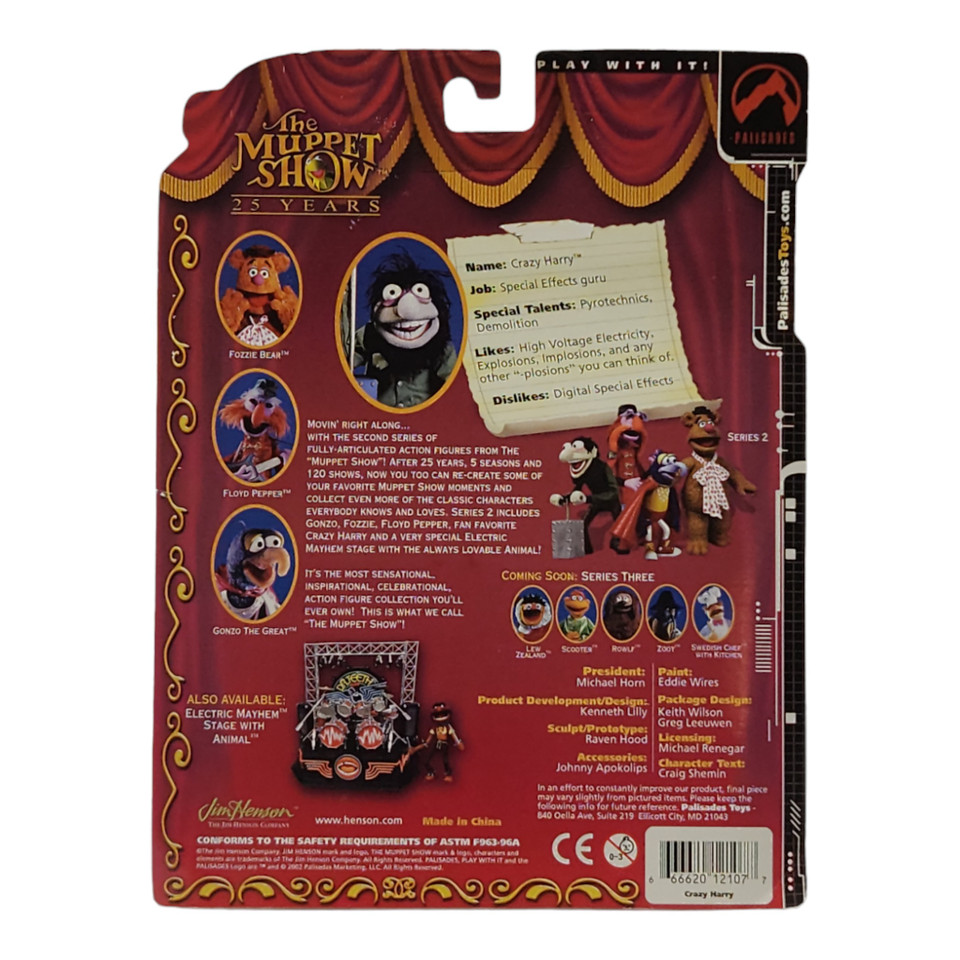 Palisades Muppets Series 2 Crazy Harry Action Figure - Explosive Muppet Collectible Palisades Muppets Series 2 Crazy Harry Action Figure - Explosive Muppet Collectible