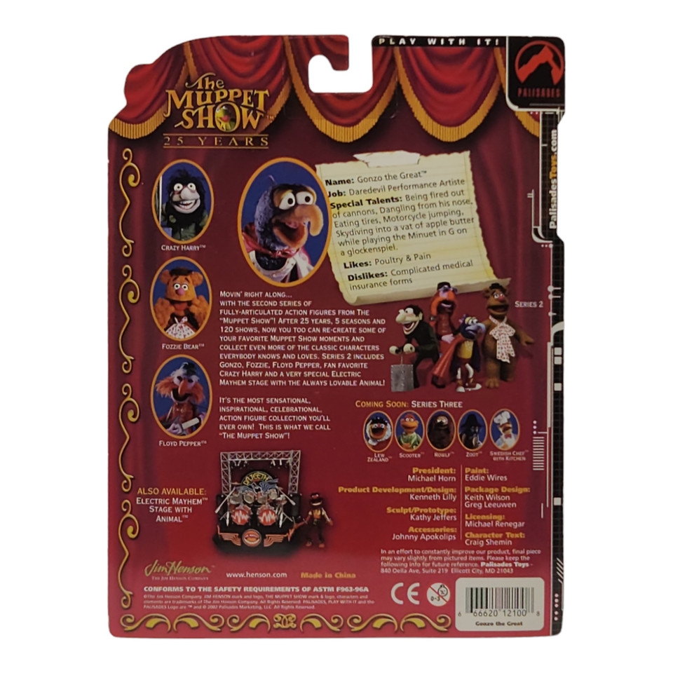 Palisades Muppets Series 2 Gonzo The Great Action Figure - Daredevil Muppet Collectible