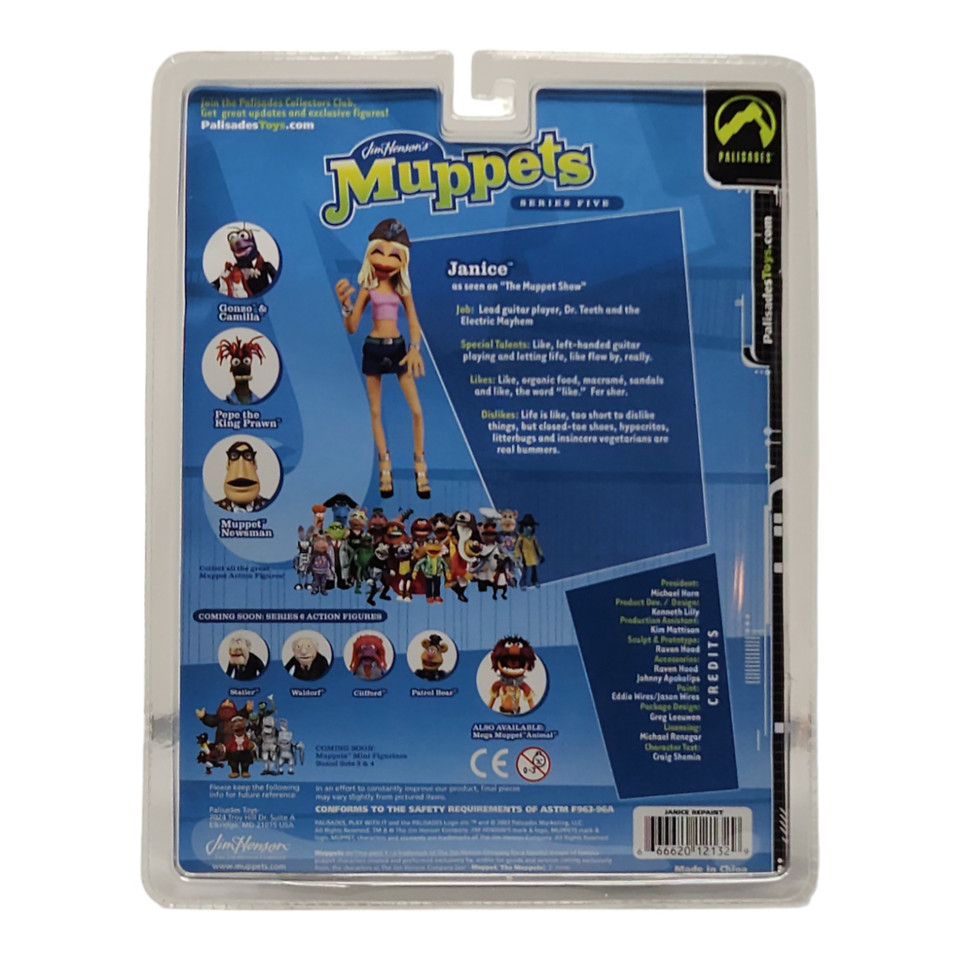 Palisades Muppets Series 5 Janice Action Figure - Collectible Hippie Rocker