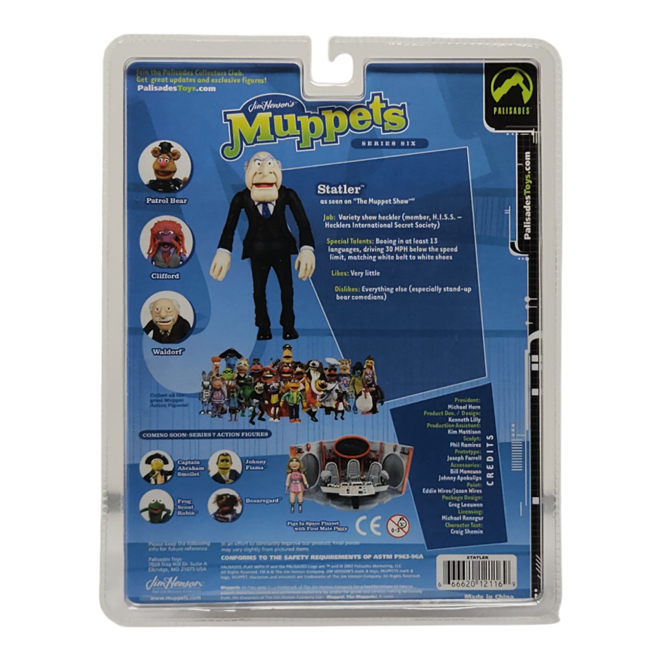 Palisades Muppets Series 6 Statler Action Figure - Collectible Balcony Heckler