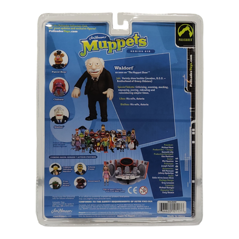 Palisades Muppets Series 6 Waldorf Action Figure - Collectible Balcony Heckler Palisades Muppets Series 6 Waldorf Action Figure - Collectible Balcony Heckler
