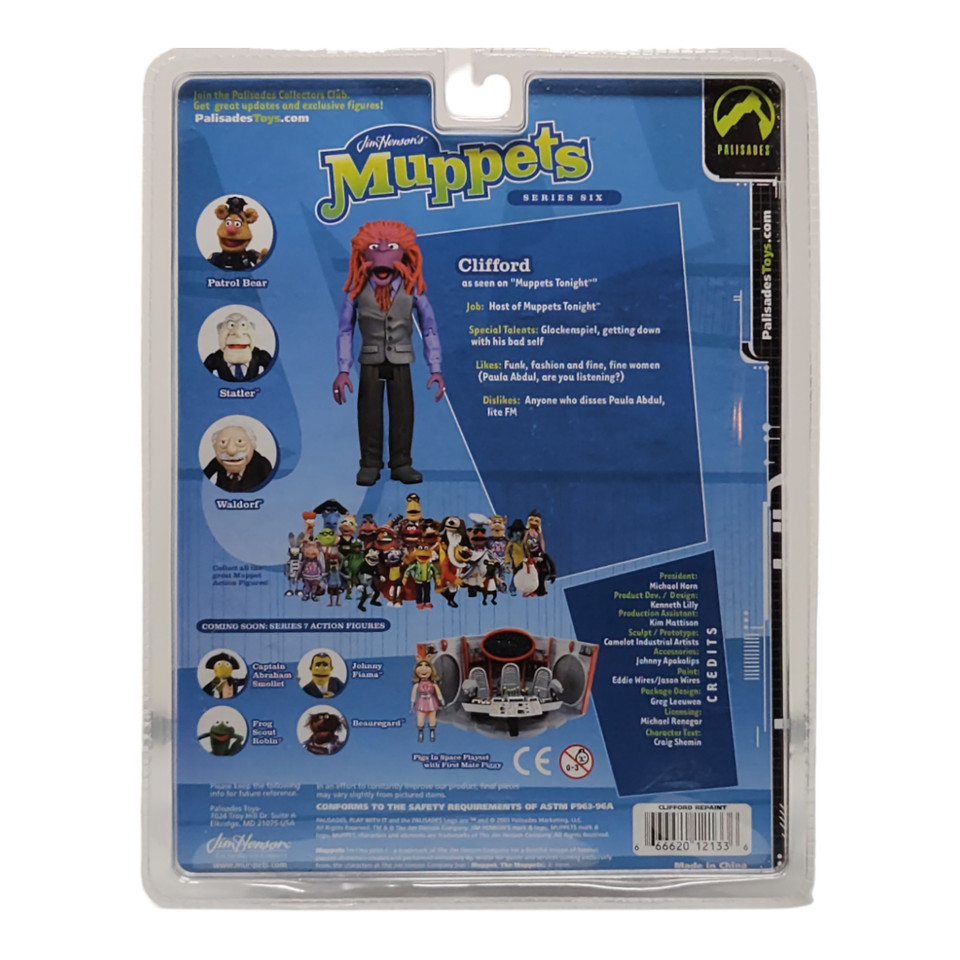 Palisades Muppets Series 6 Clifford Variant Action Figure - Rare Collectible Rock 'n' Roll Dog